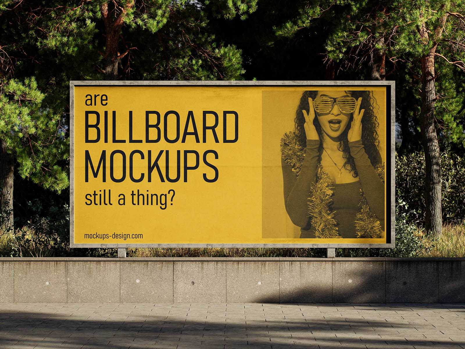 Urban park billboard mockup