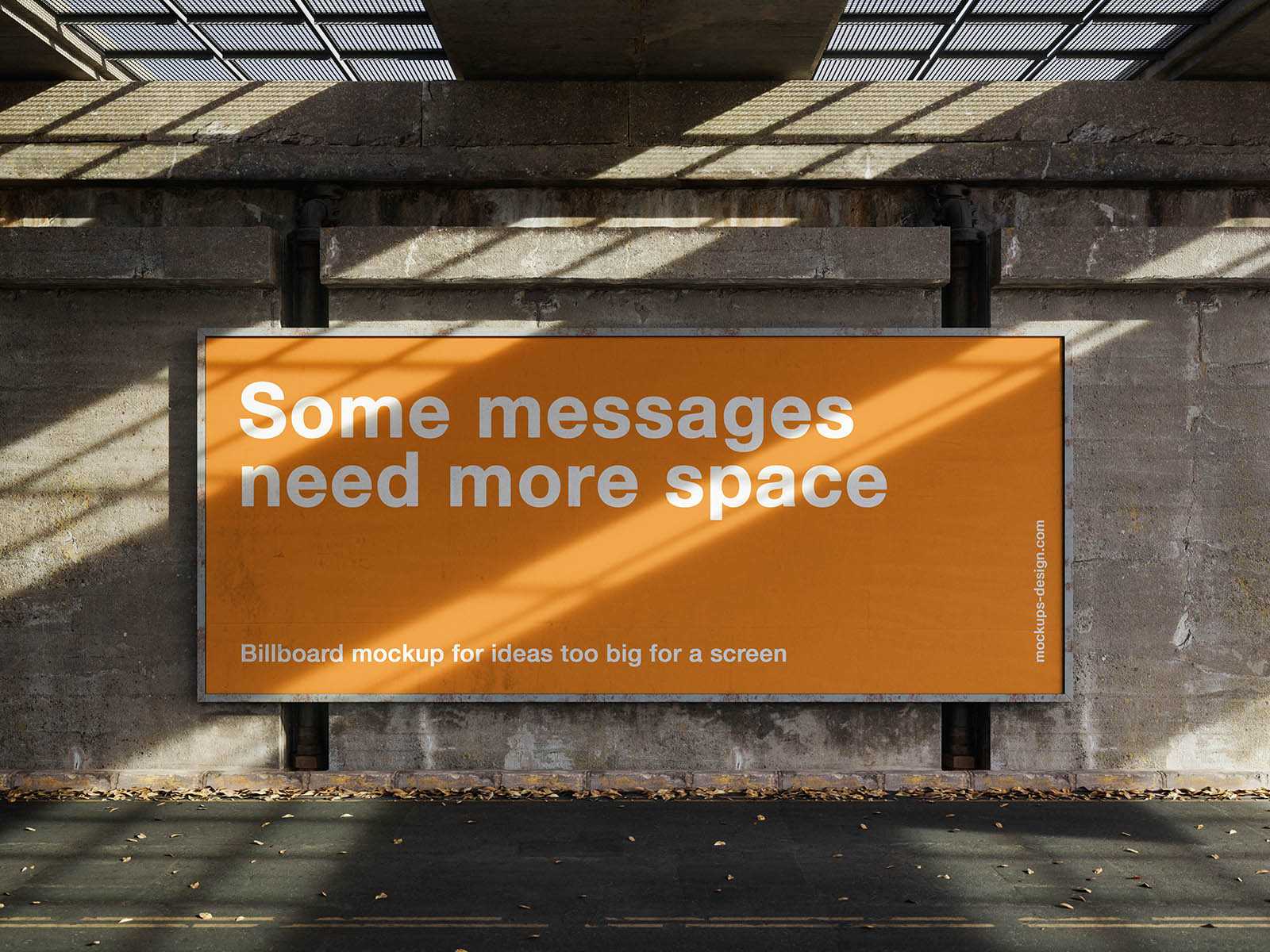 Urban roadside billboard mockup