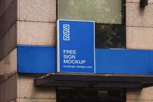 Urban storefront sign mockup
