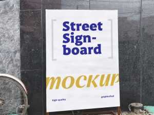 Urban Street Signboard Mockup
