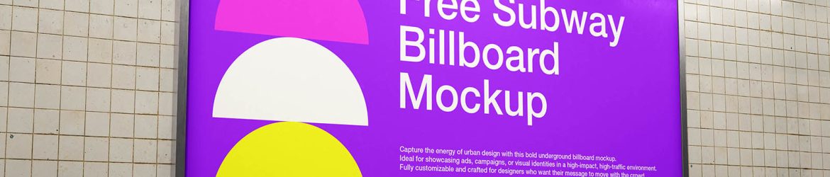 Urban subway billboard mockup