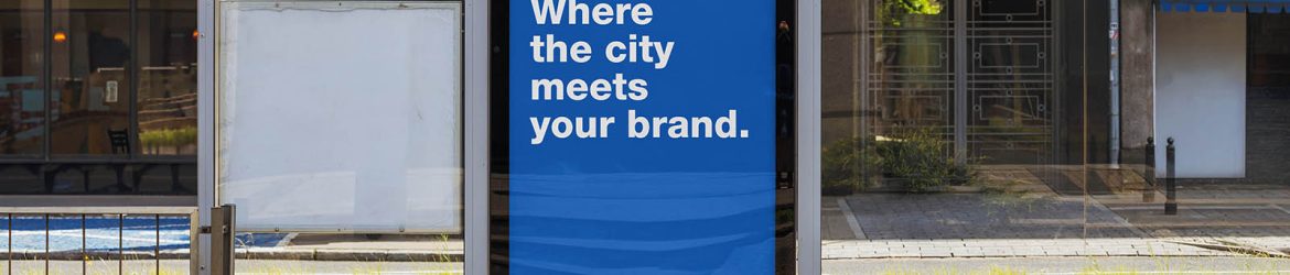 Urban transit shelter poster mockup Urban transit shelter poster mockup