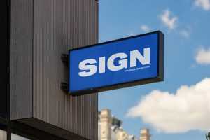 Urban wall sign mockup