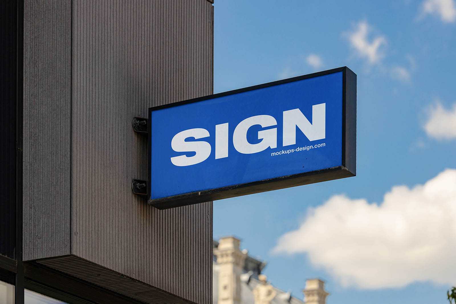 Urban wall sign mockup