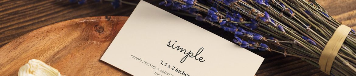 US business card with lavender mockup