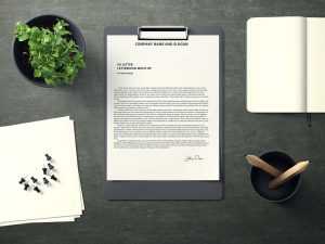 US Letter Paper and Folder Mockup (PSD)