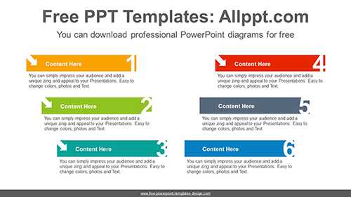 V-numbered banner PowerPoint Diagram Template
