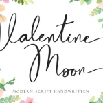 Valentine Moon Calligraphy Font - Fonte Grátis Valentine Moon Calligraphy Font