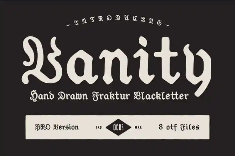 Vanity Display Font