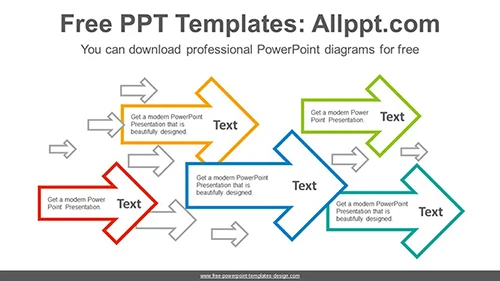 Various size arrows PowerPoint Diagram Template