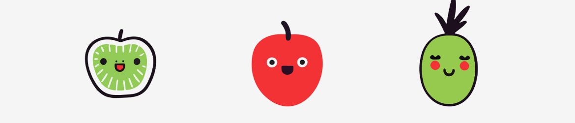 Vector Funny Fruit Icons