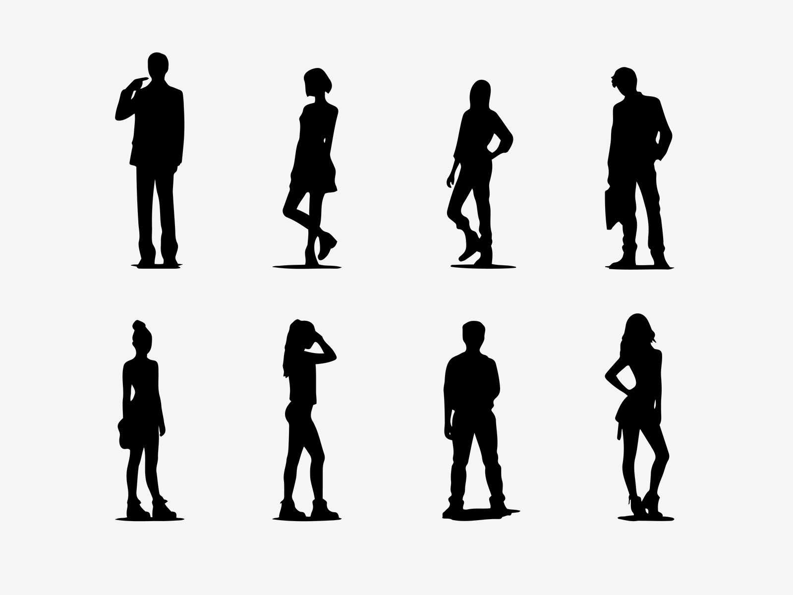 Vector Human Poses Silhouette