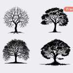 Vector Tree Silhouettes Clipart