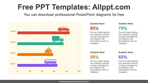 Vehicle Icon Bar Chart PowerPoint Diagram