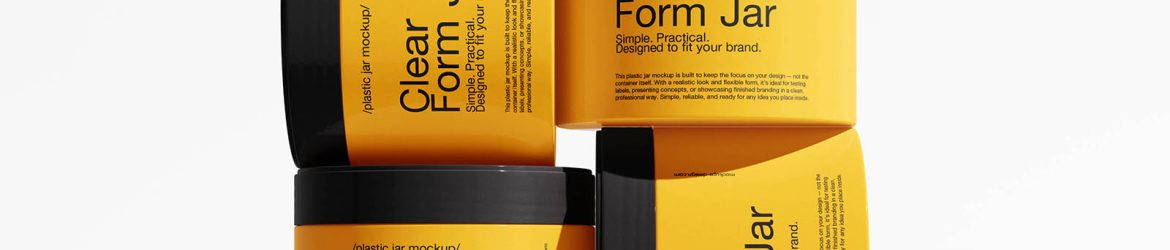 Versatile plastic jar mockup