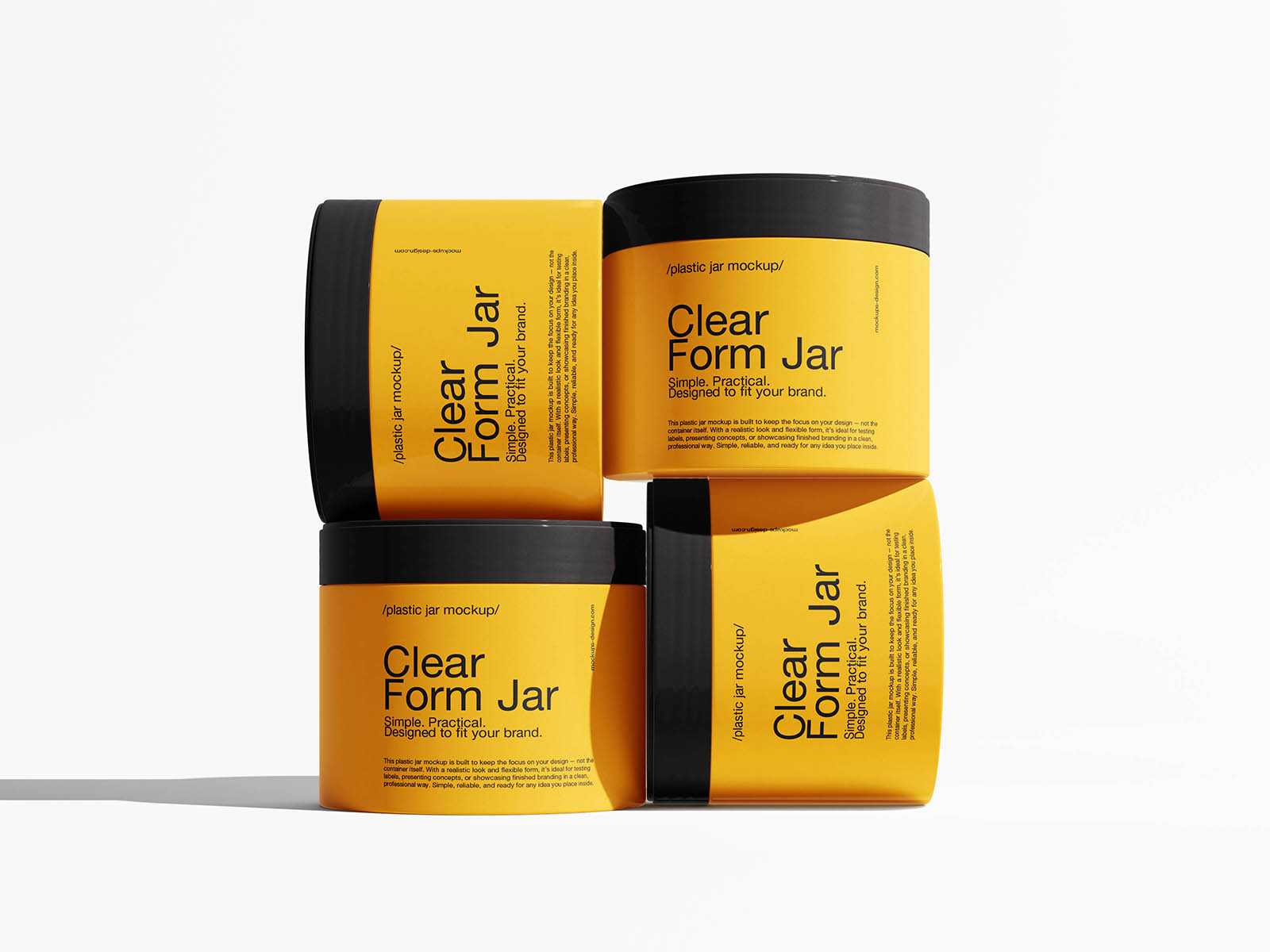 Versatile plastic jar mockup