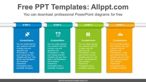 Vertical banner flow PowerPoint Diagram Template