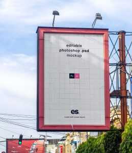 Vertical Billboard Mockup (PSD)