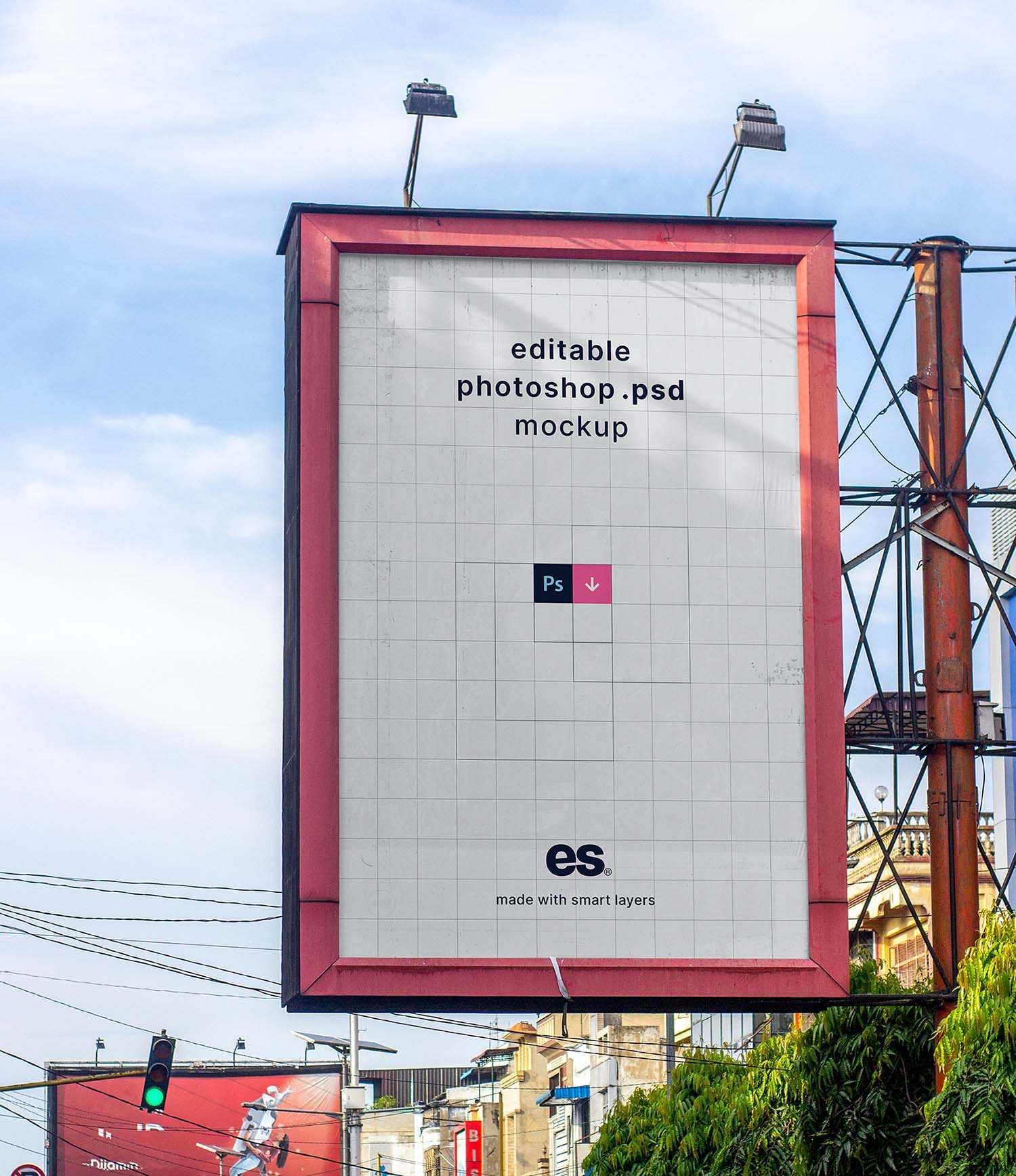 Vertical Billboard Mockup (PSD)