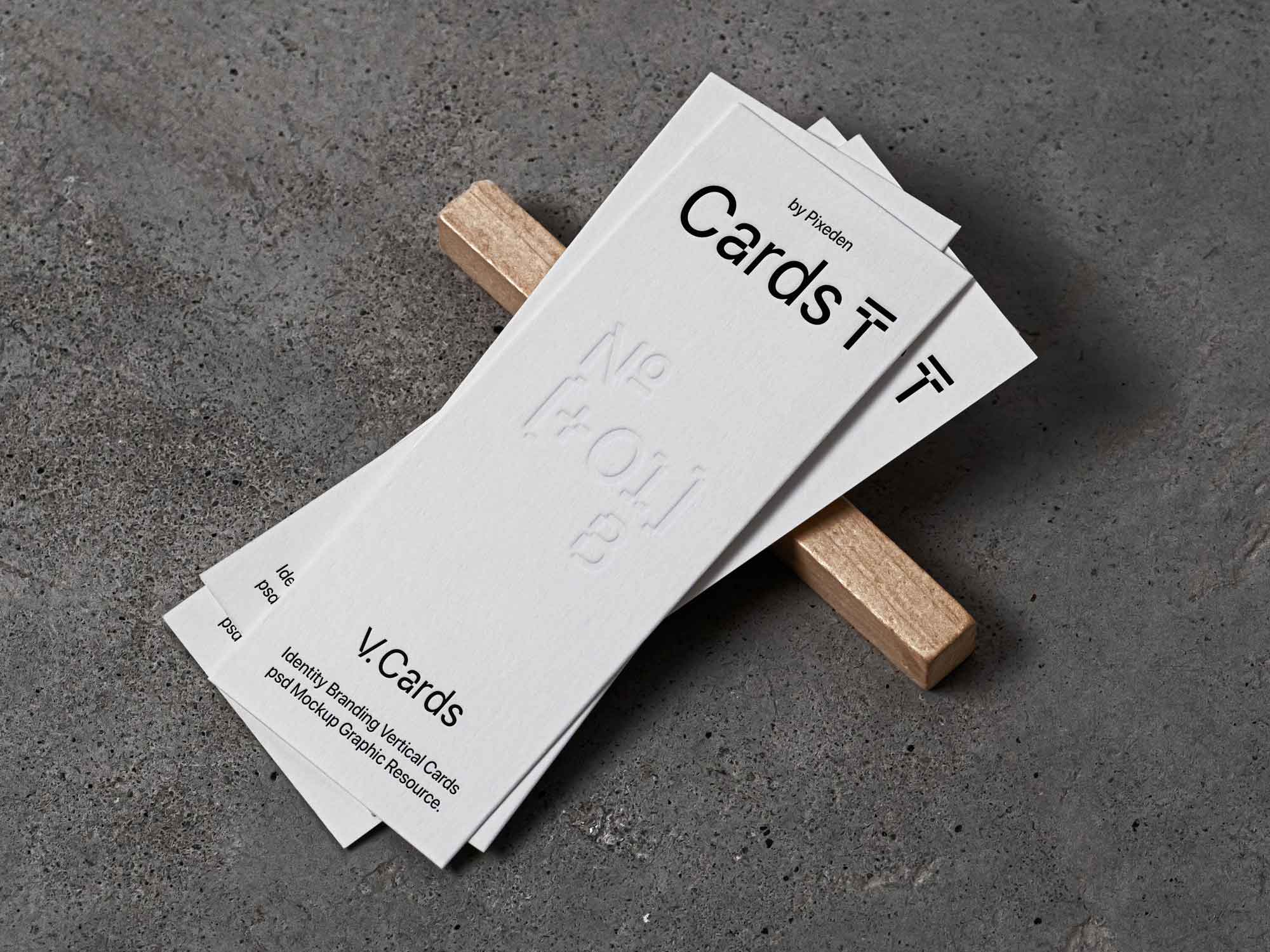Vertical Brand Identity Cards Mockup