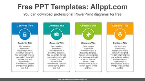 Vertical carded banner PowerPoint Diagram Template