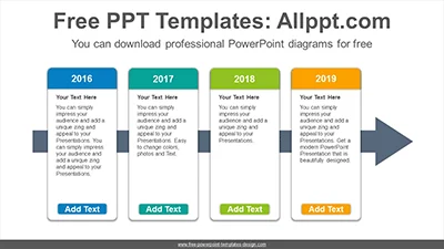 Vertical cards list PowerPoint Diagram Template