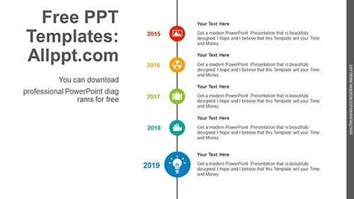 Vertical Circle Point PowerPoint Diagram