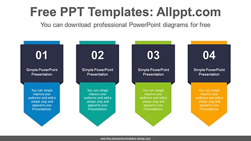 Vertical flag banner PowerPoint Diagram