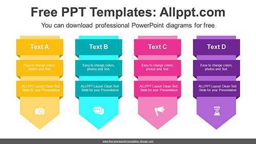 Vertical Ribbon Banner PowerPoint Diagram