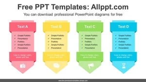 Vertical Ribbon Banners PowerPoint Diagram