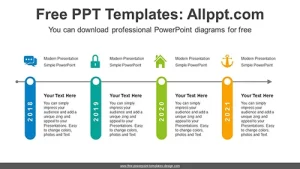 Vertical Rounded Text Boxes PowerPoint Diagram