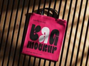 Vibrant canvas shopping bag mockup