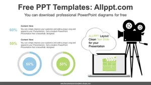 Video Related Doughnut Charts PPT Diagram