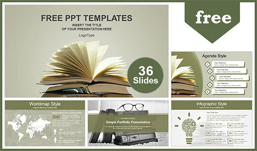 Vintage Old Books PowerPoint Template