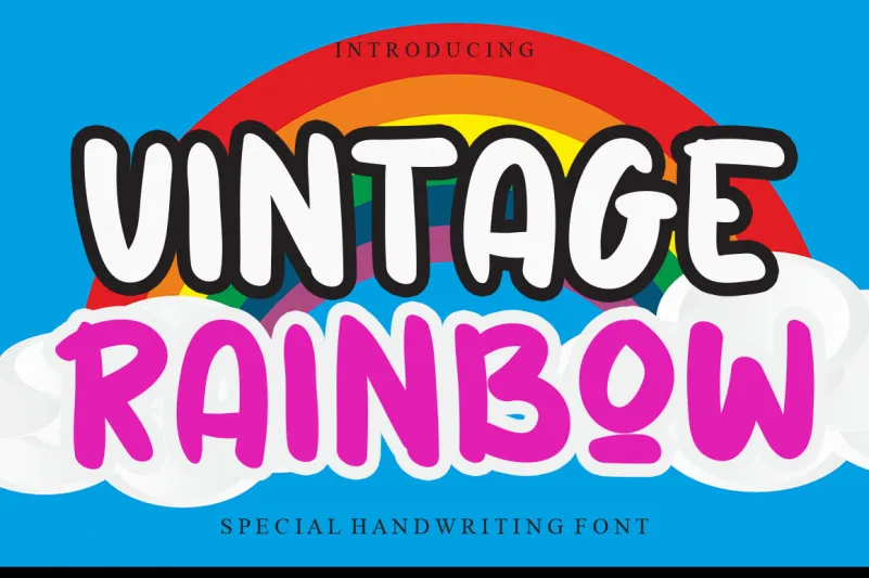 Vintage Rainbow Font