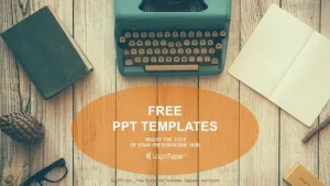 Vintage Typewriter on wooden table PowerPoint Templates