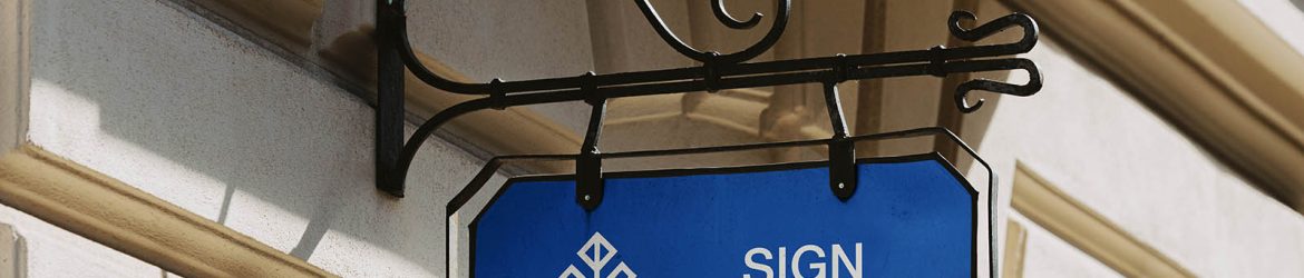 Vintage wall signboard mockup
