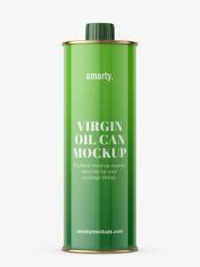 Virgin oil can mockup