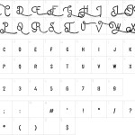 Mapa de caracteres da fonte Vulturemotor Font