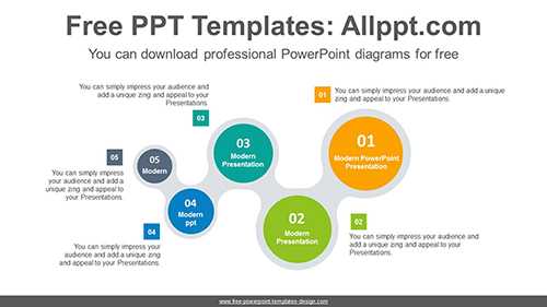 W-shaped chain PowerPoint Diagram Template