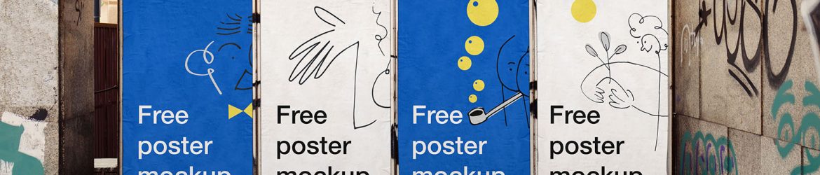Wall advertisements on the street mockup