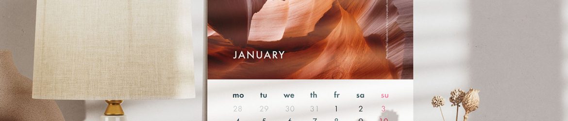 Wall calendar mockup