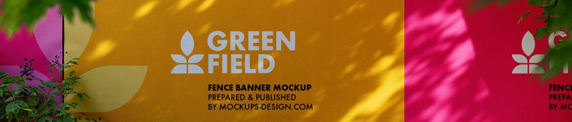 Wall fence banner mockup - Instant Download