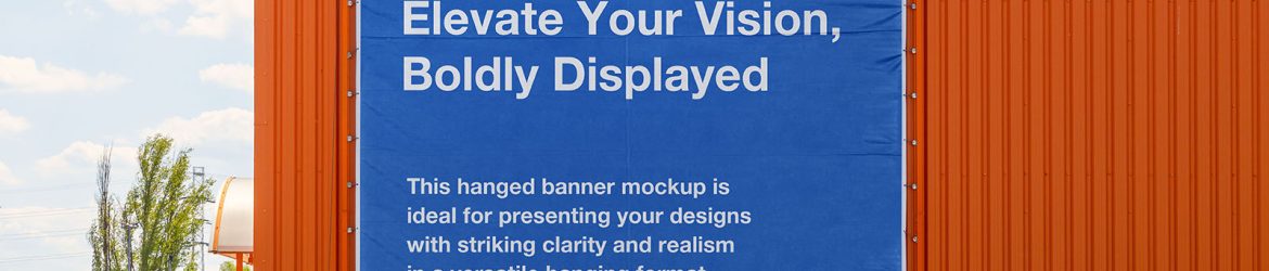 Wall-mounted banner mockup