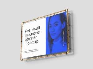Wall mounted banner mockup / 300x200 cm