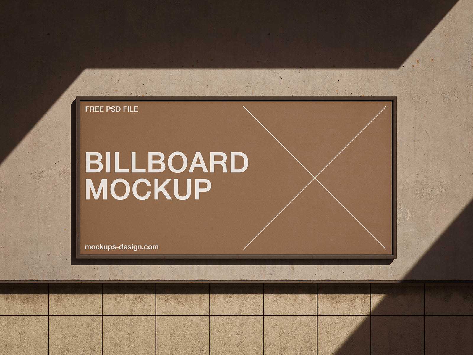 Wall-mounted billboard mockup