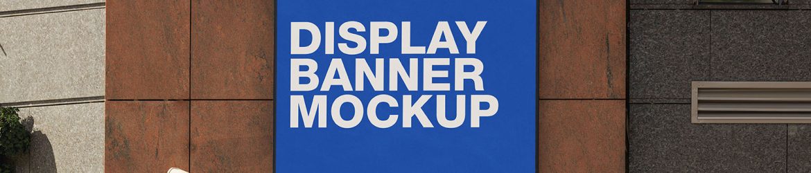 Wall-mounted display banner mockup