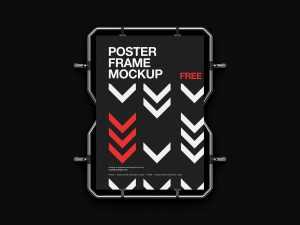 Wall-mounted poster display mockup - Instant Download