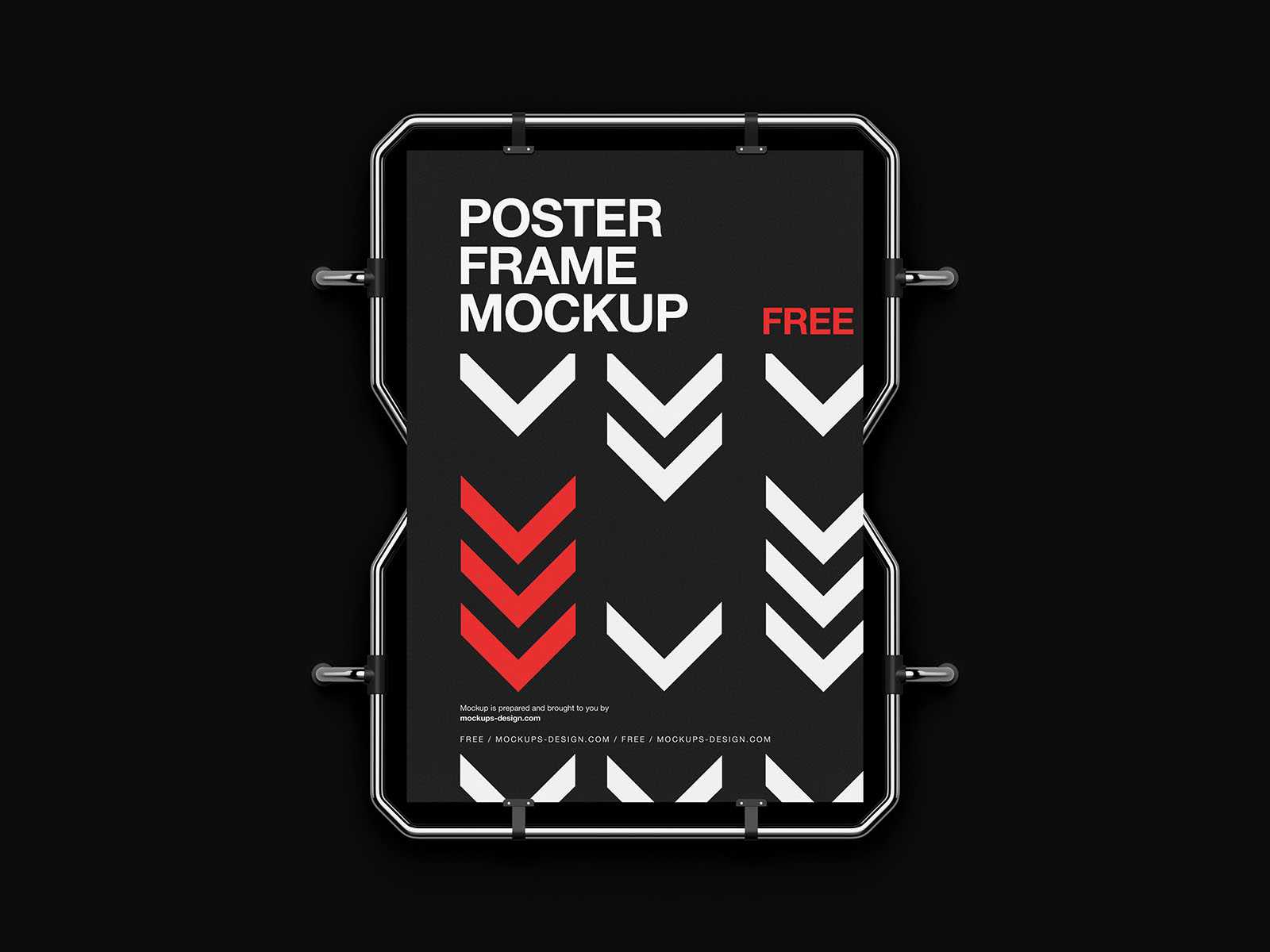 Wall-mounted poster display mockup - Instant Download