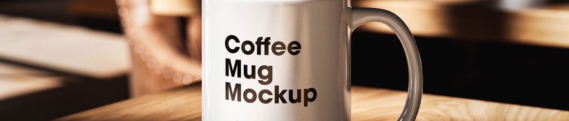 Warm café mug mockup